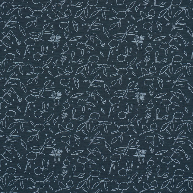 Schumacher Jungle Vine Dark Blue Fabric