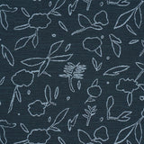 Schumacher Jungle Vine Dark Blue Fabric