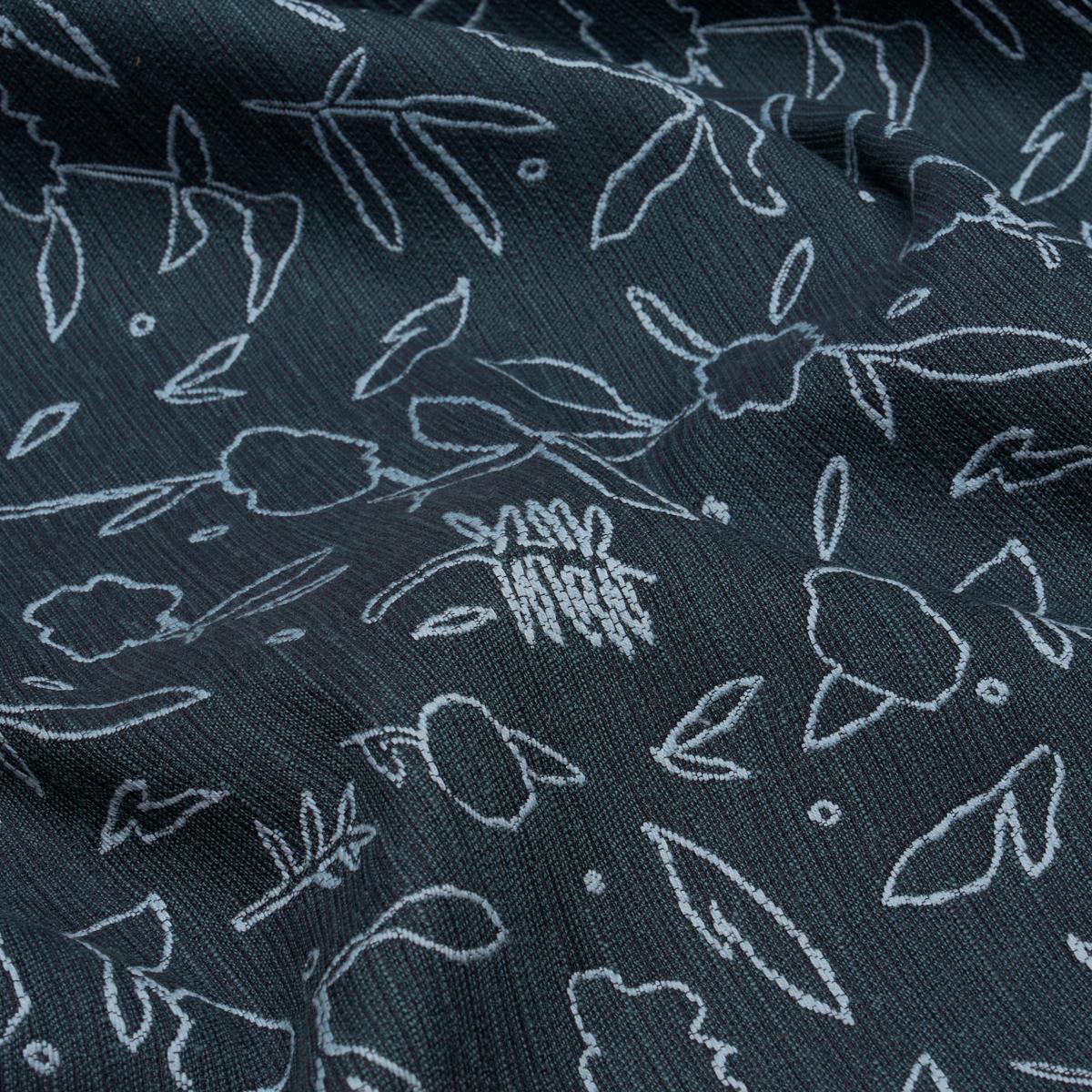 Schumacher Jungle Vine Dark Blue Fabric