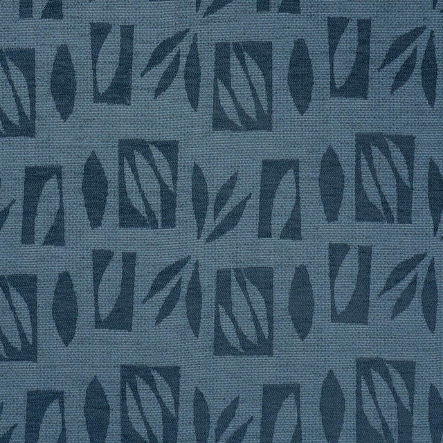 Schumacher Banana Leaf Cut Out Blue Fabric