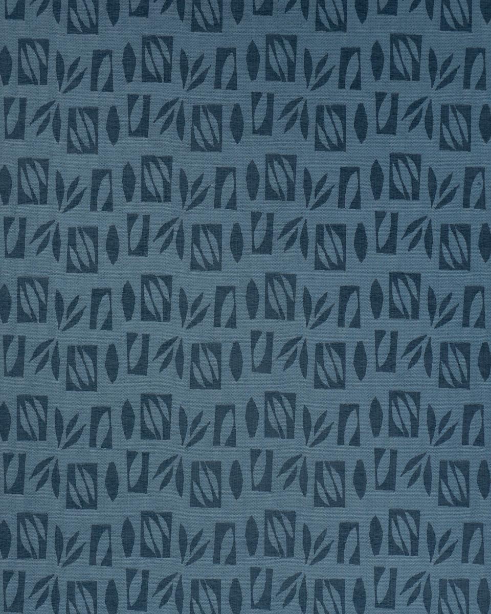 Schumacher Banana Leaf Cut Out Blue Fabric