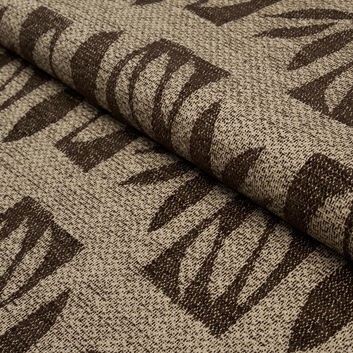 Schumacher Banana Leaf Cut Out Brown Fabric