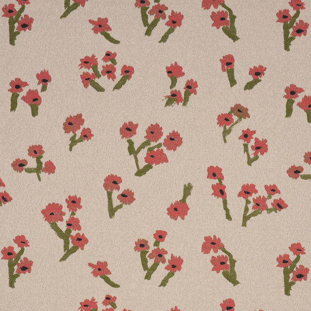 Schumacher Rosie Posy Woven Red Fabric