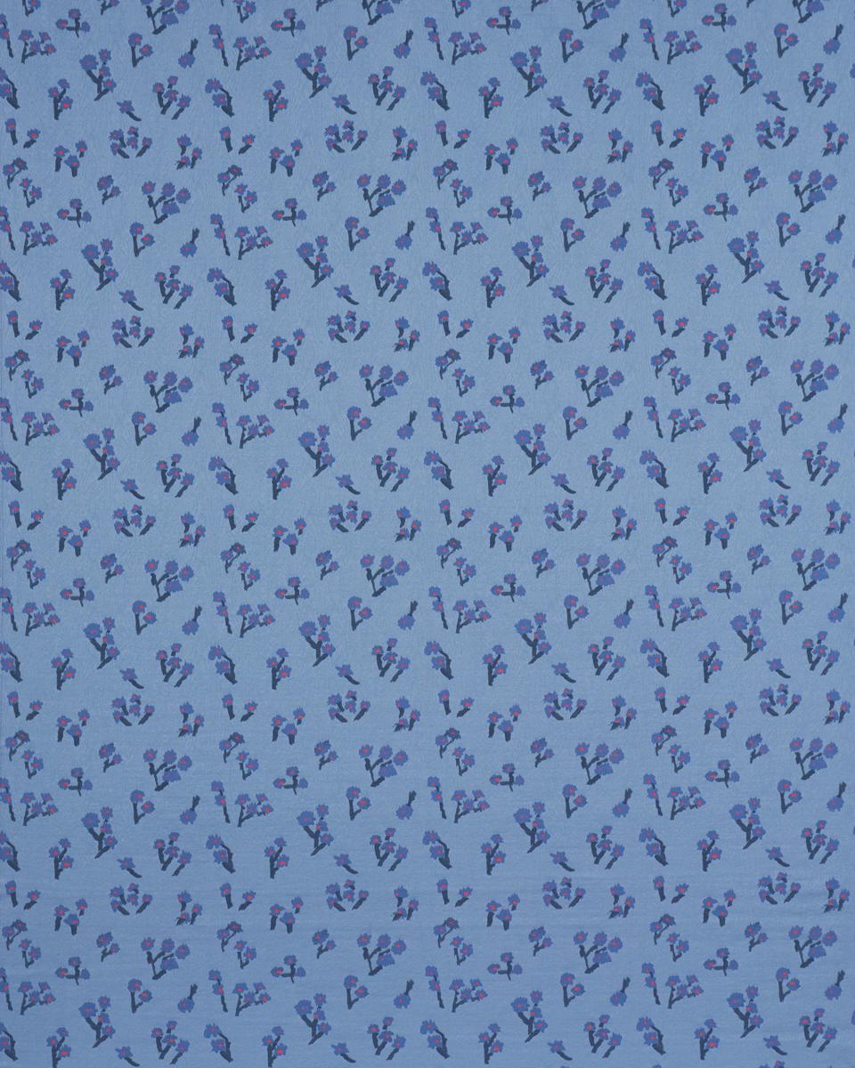 Schumacher Rosie Posy Woven Blue Fabric