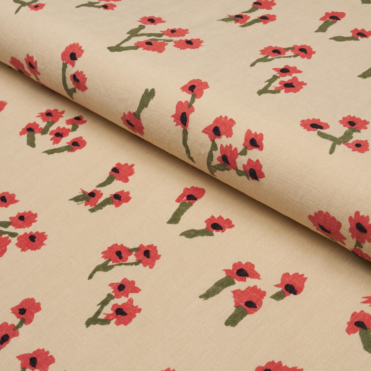 Schumacher Rosie Posy Red Fabric