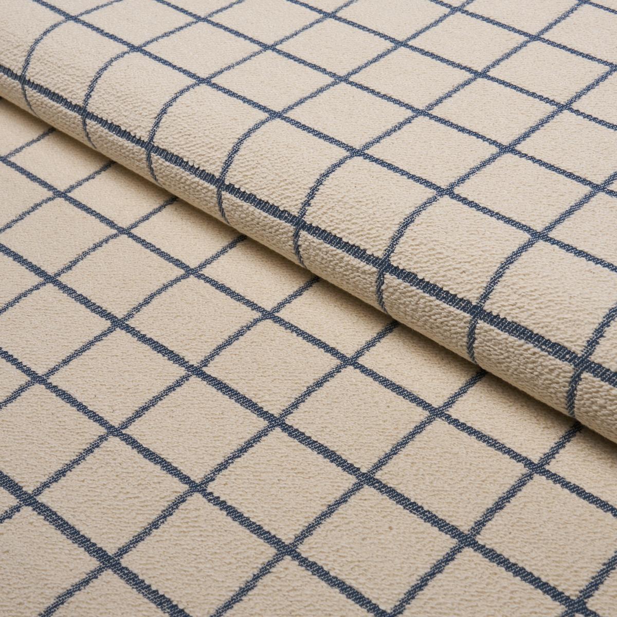 Schumacher Tucson Grid Blue Fabric