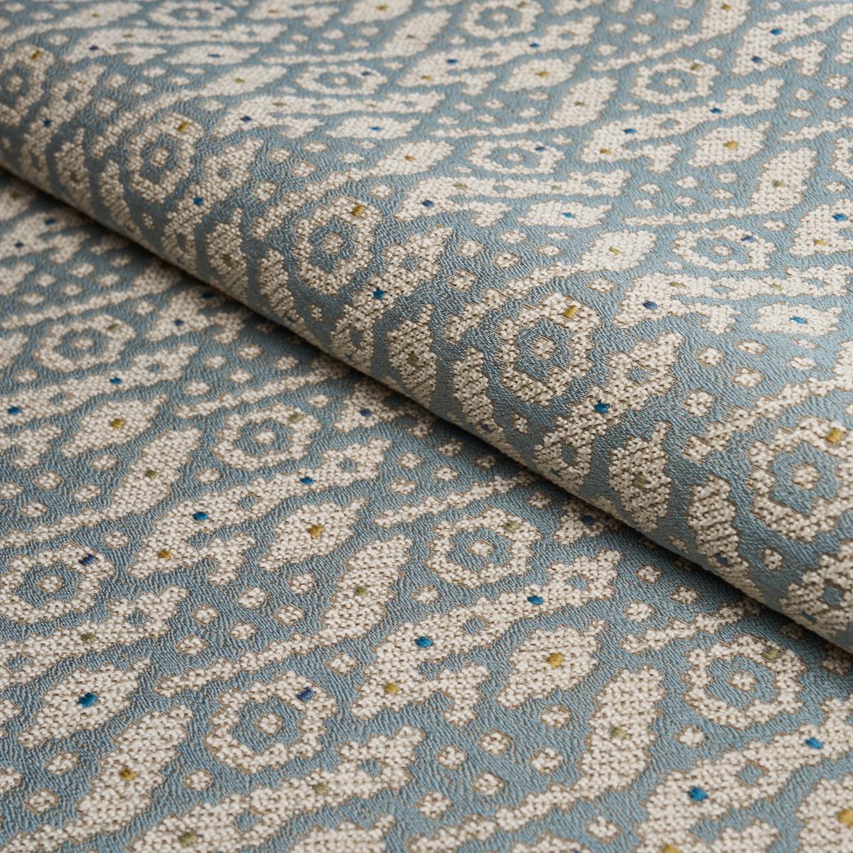 Schumacher Tazzie Performance Sky Fabric – DecoratorsBest