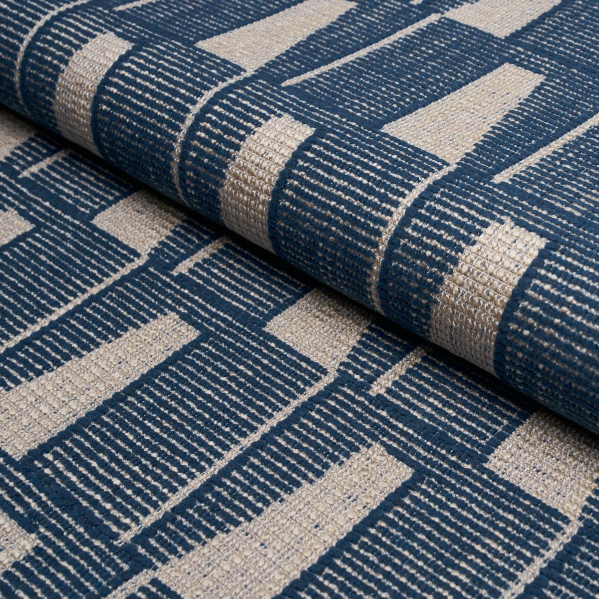 Schumacher Gaetan Performance Indigo Fabric