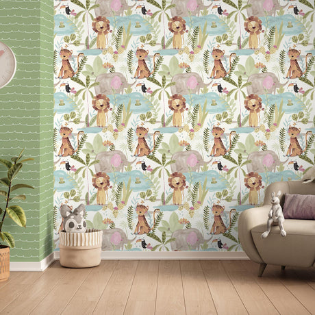 Brewster Home Fashions Advantage World of Imagination In The Jungle Multicolor Wallpaper