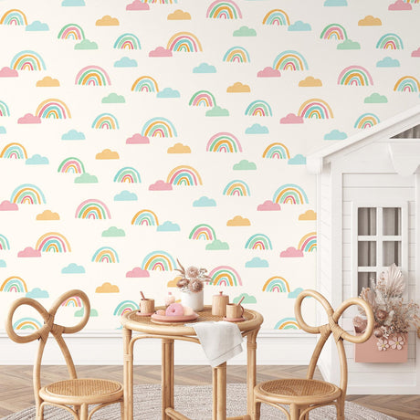 Brewster Home Fashions Advantage World of Imagination Over The Rainbow Multicolor Wallpaper