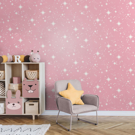 Brewster Home Fashions Advantage World of Imagination Twinkle Pink Wallpaper