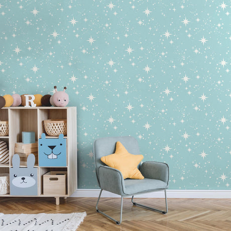 Brewster Home Fashions Advantage World of Imagination Twinkle Light Blue Wallpaper