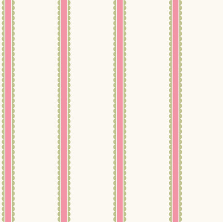 Brewster Home Fashions Advantage World of Imagination Bobbin Stripe Fuchsia Wallpaper