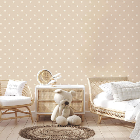 Brewster Home Fashions Advantage World of Imagination Starry Motif Light Brown Wallpaper
