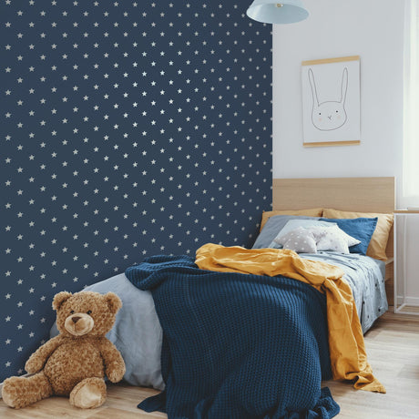 Brewster Home Fashions Advantage World of Imagination Starry Motif Dark Blue Wallpaper