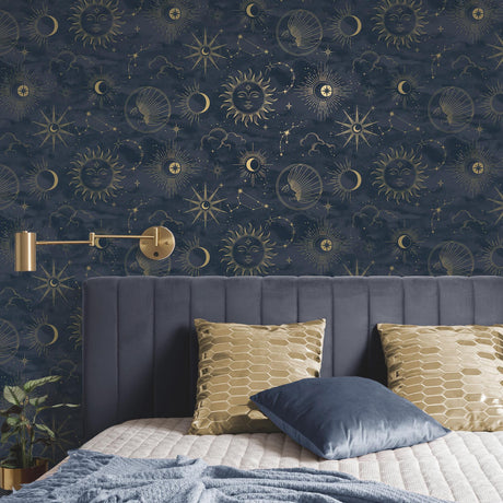 Brewster Home Fashions Advantage World of Imagination Mystic Navy Wallpaper