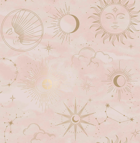Brewster Home Fashions Advantage World of Imagination Mystic Pink Wallpaper