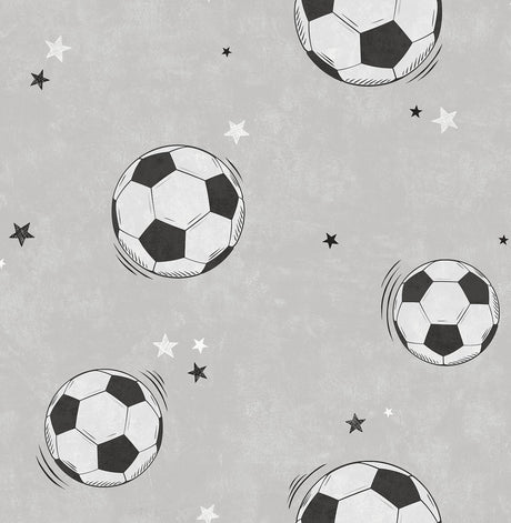 Brewster Home Fashions Advantage World of Imagination Footballs Grey Wallpaper