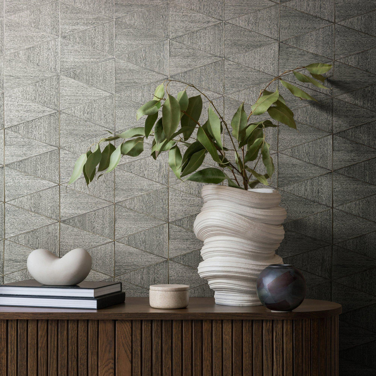 Galerie 33355 The Woods and Wicker Graphic Silver Grey Wallpaper 33355 Silver Grey Wallpaper