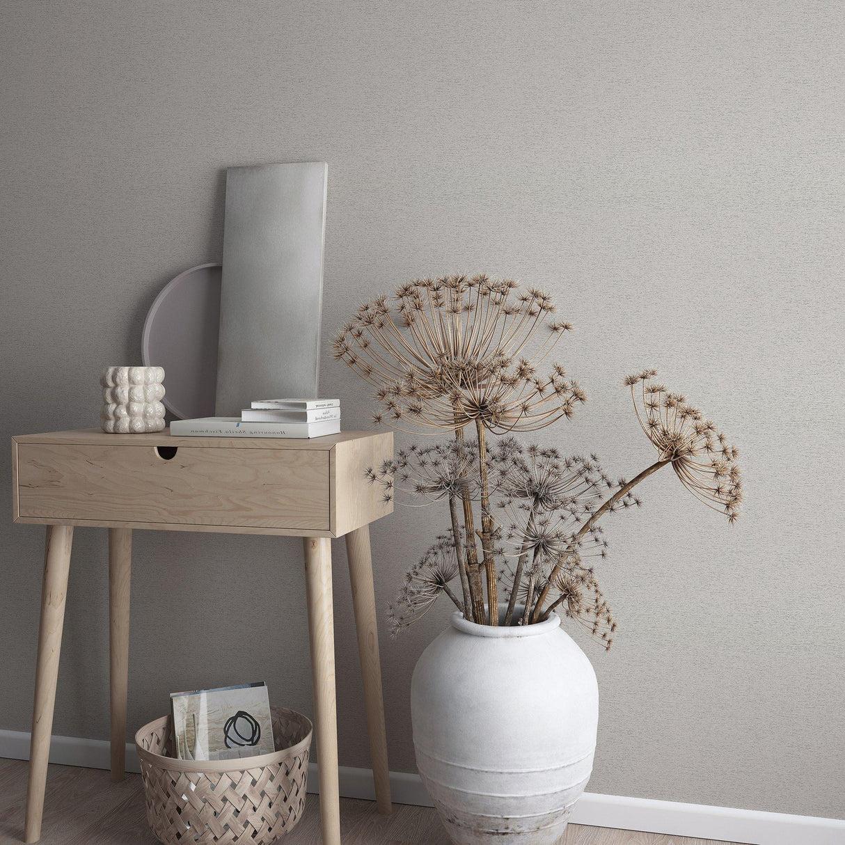 Galerie 33369 The Woods and Wicker Structure Silver Grey Wallpaper 33369 Silver Grey Wallpaper
