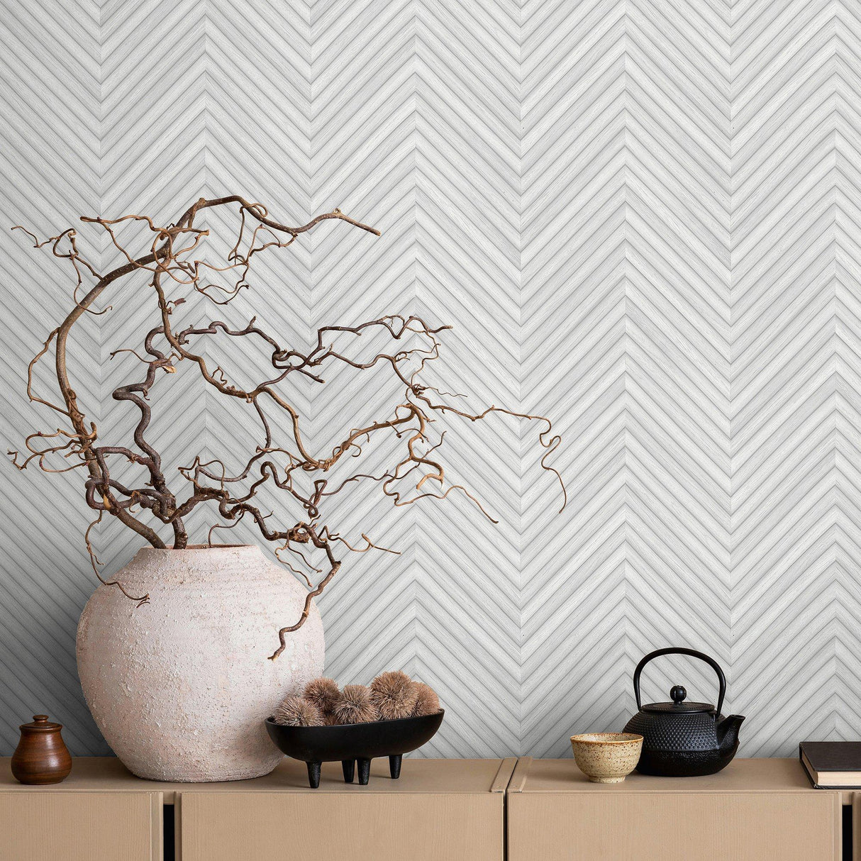 Galerie 33375 The Woods and Wicker Wood optics Silver Grey Wallpaper 33375 Silver Grey Wallpaper