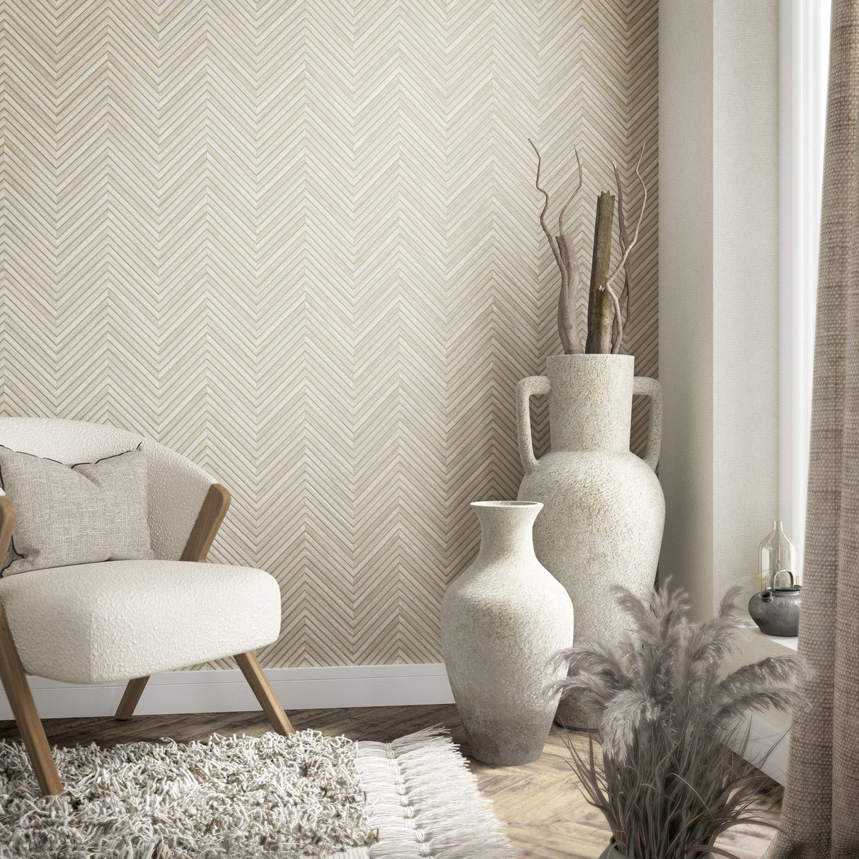 Galerie 33373 The Woods and Wicker Wood optics Beige Wallpaper 33373 Beige Wallpaper