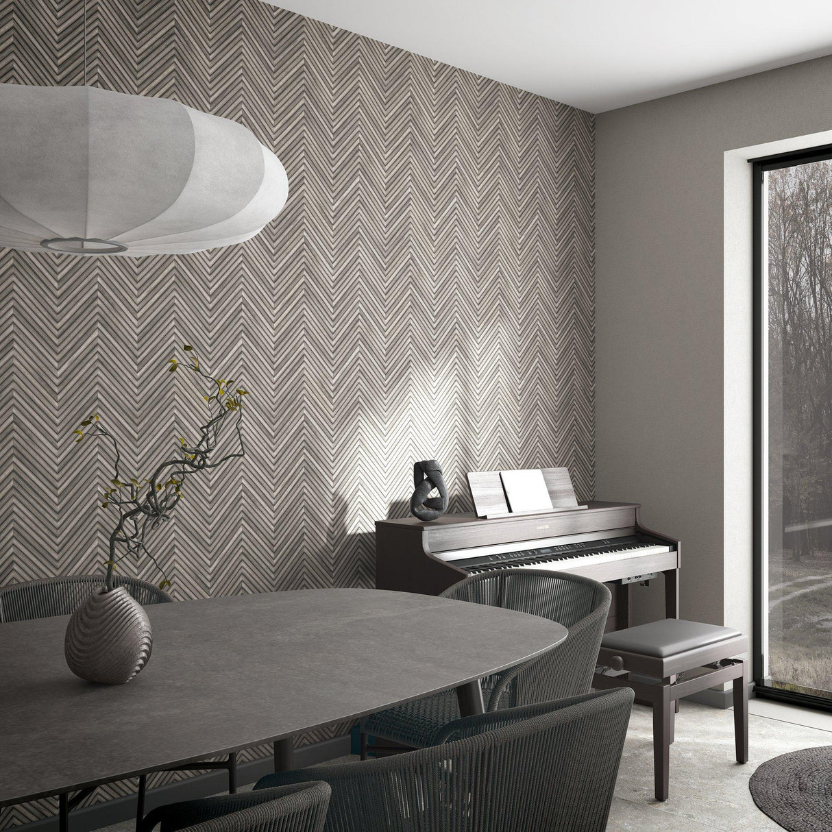 Galerie 33380 The Woods and Wicker Wood optics Silver Grey Wallpaper 33380 Silver Grey Wallpaper