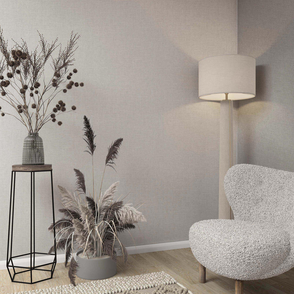 Galerie 33388 The Woods and Wicker Uni Silver Grey Wallpaper 33388 Silver Grey Wallpaper
