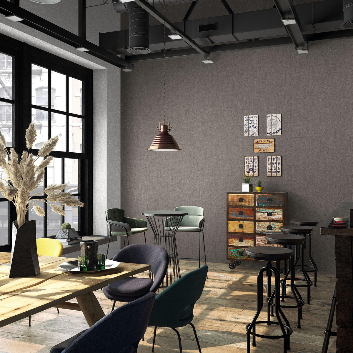 Galerie 34183 Loft 2 Wicker Texture Bronze Brown Wallpaper 34183 Bronze Brown Wallpaper
