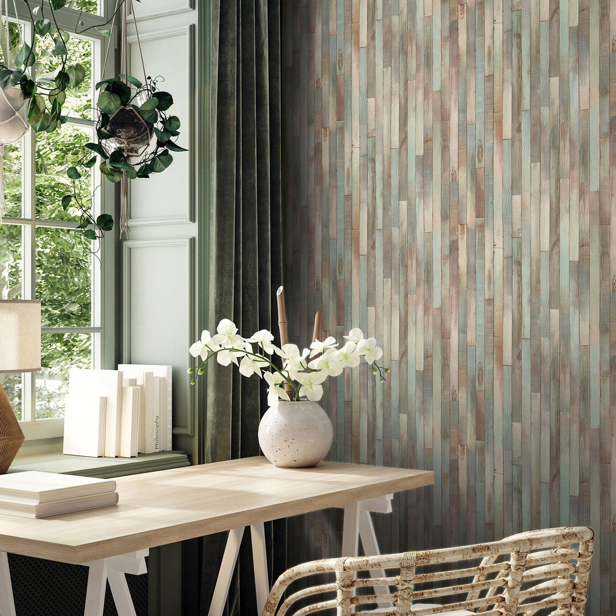 Galerie 45736 The Woods and Wicker Wood optics Green Wallpaper 45736 Green Wallpaper