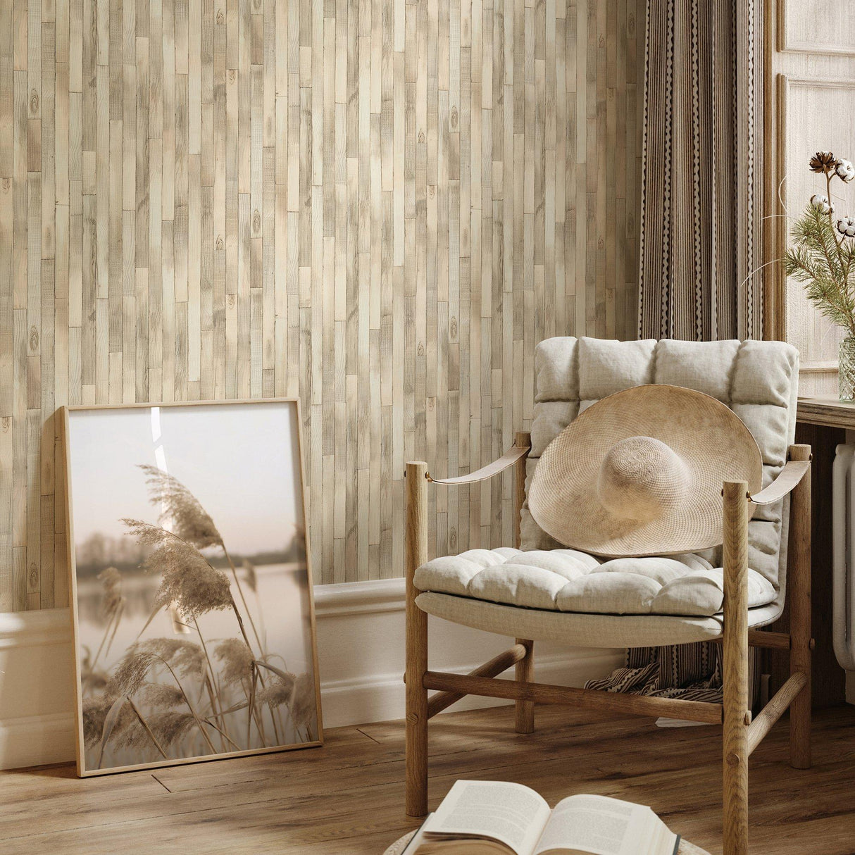 Galerie 45734 The Woods and Wicker Wood optics Beige Wallpaper 45734 Beige Wallpaper