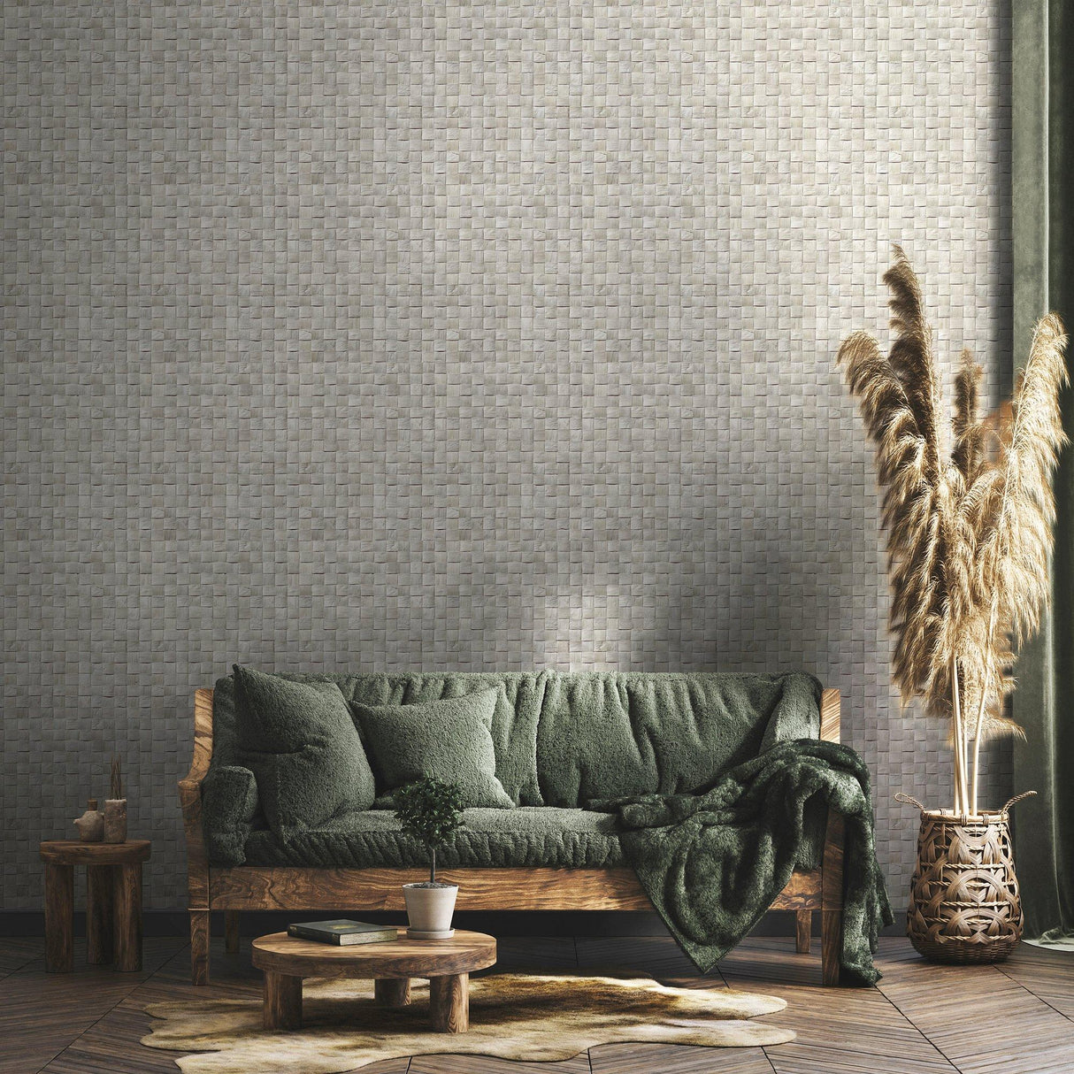 Galerie 45741 The Woods and Wicker 3D optics Silver Grey Wallpaper 45741 Silver Grey Wallpaper