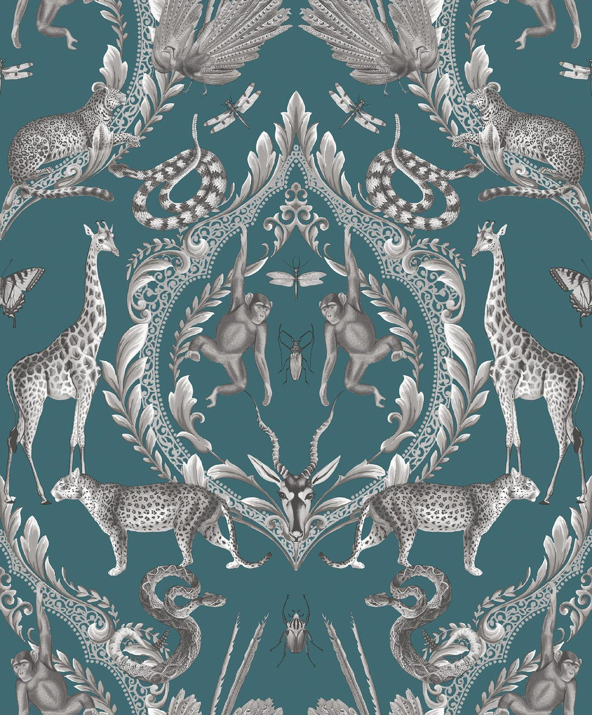 Galerie G78313 Bazaar Menagerie Blue Wallpaper G78313 Blue Wallpaper