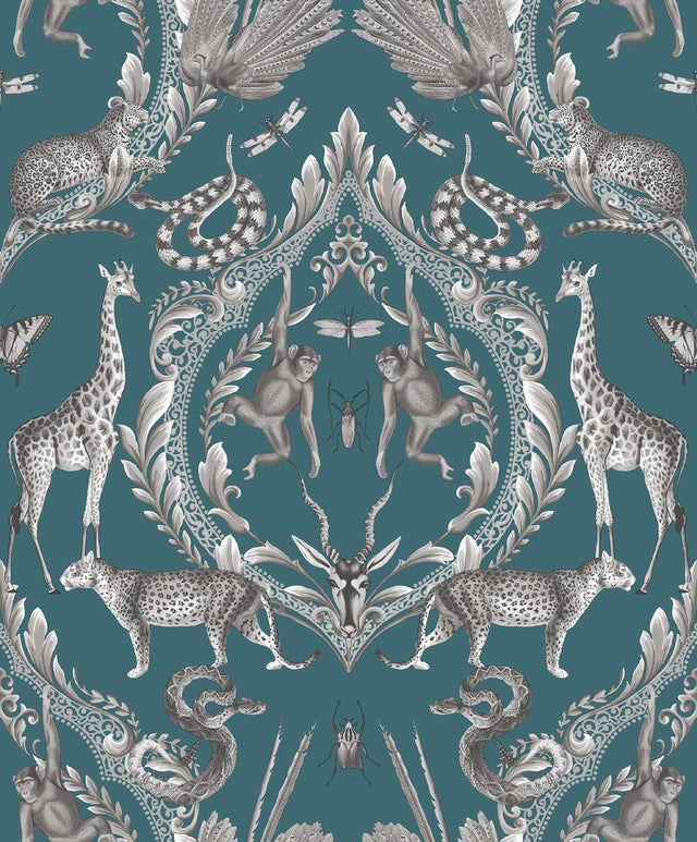 Galerie G78313 Bazaar Menagerie Blue Wallpaper G78313 Blue Wallpaper