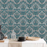 Galerie G78313 Bazaar Menagerie Blue Wallpaper G78313 Blue Wallpaper