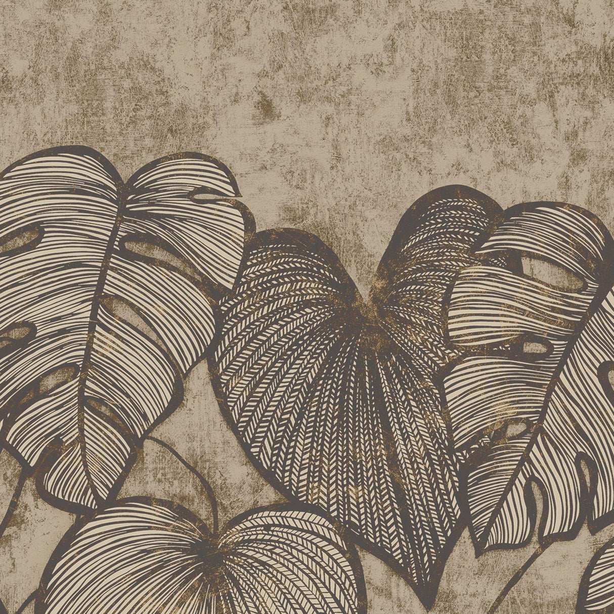 Galerie GH2697523 Julie Feels Home Monstera Twinwall Bronze Brown Mural GH26975-23 Bronze Brown Mural