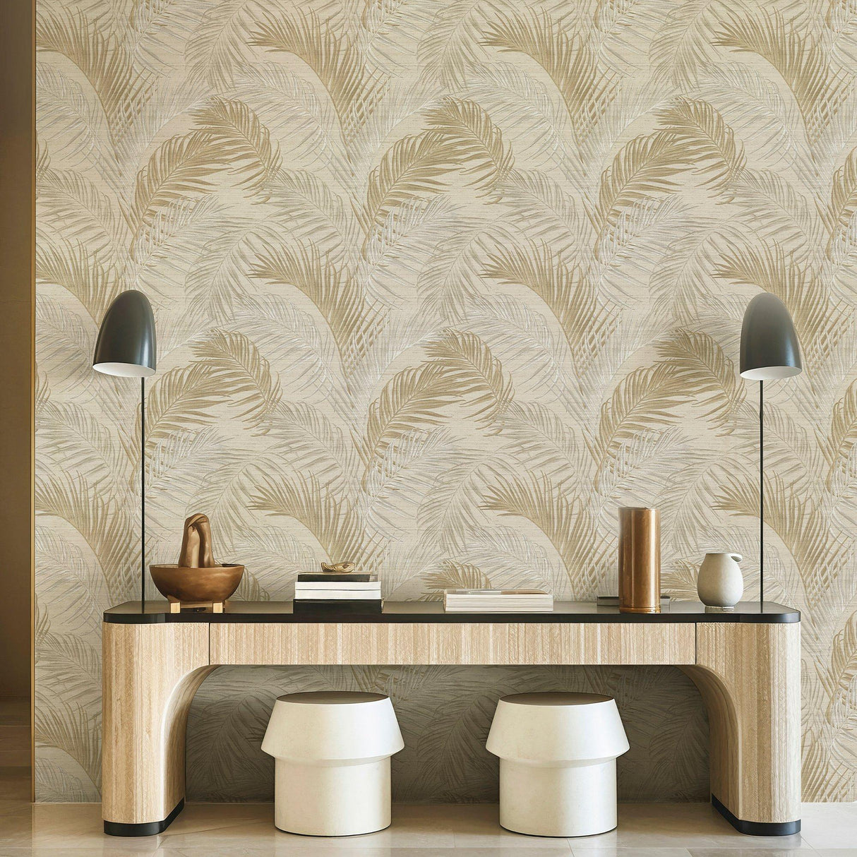 Galerie PS33312 Synergy Tree Leaf Beige Wallpaper PS33312 Beige Wallpaper