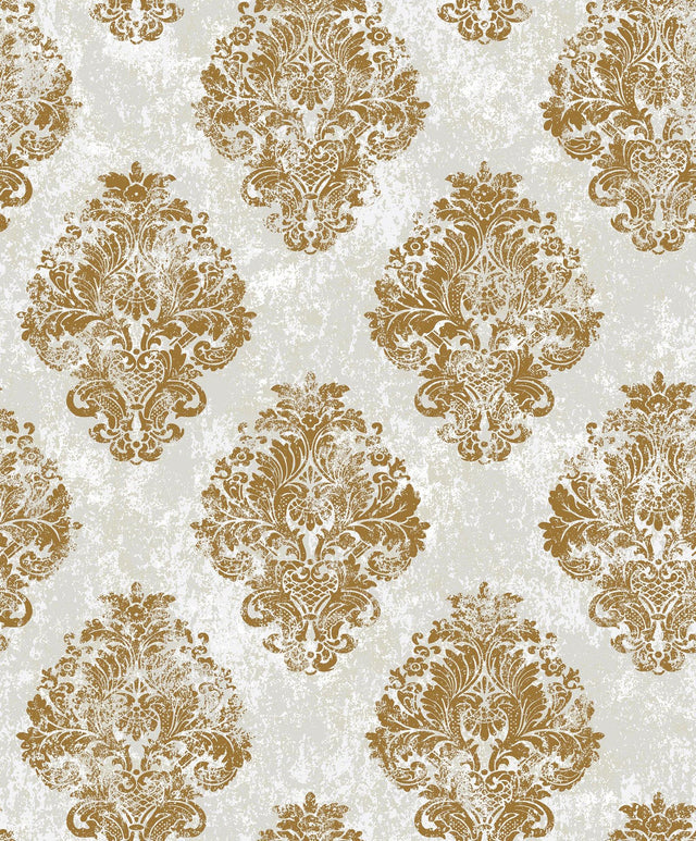 Galerie W78228 Metallic FX Metallic Damask Gold Wallpaper W78228 Gold Wallpaper