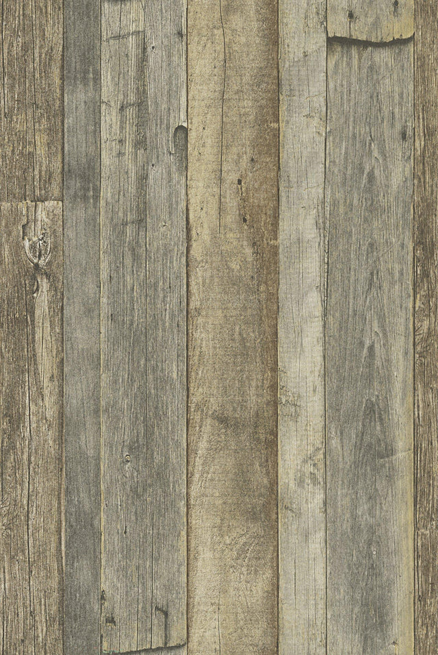 Galerie WW22211 The Woods and Wicker Reclaimed Wood Effect Motif Bronze Brown Wallpaper WW22211 Bronze Brown Wallpaper