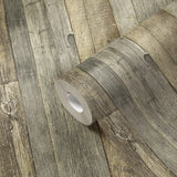 Galerie WW22211 The Woods and Wicker Reclaimed Wood Effect Motif Bronze Brown Wallpaper WW22211 Bronze Brown Wallpaper