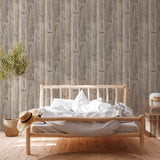 Galerie WW22213 The Woods and Wicker Reclaimed Wood Effect Motif Beige Wallpaper WW22213 Beige Wallpaper