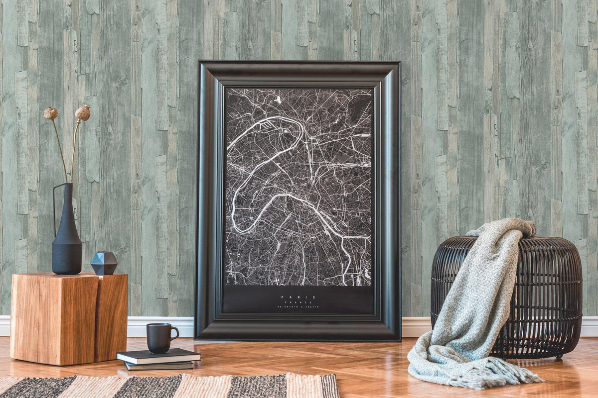 Galerie WW22214 The Woods and Wicker Drift Wood Effect Motif Green Wallpaper WW22214 Green Wallpaper