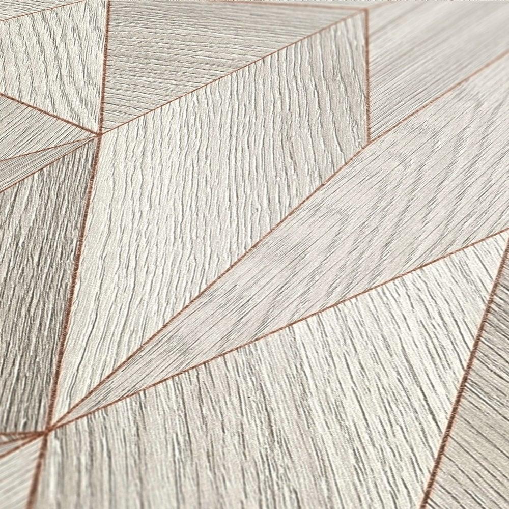 Galerie WW22222 The Woods and Wicker Geometric Wood Effect Motif Beige Wallpaper WW22222 Beige Wallpaper