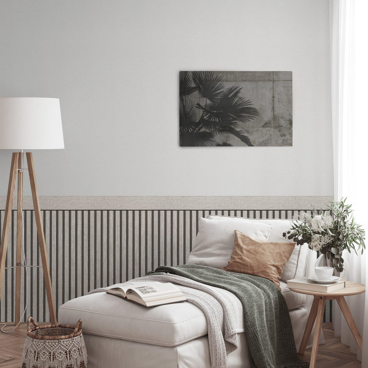 Galerie WW22225 The Woods and Wicker Dado Panel Effect Motif Silver Grey Wallpaper WW22225 Silver Grey Mural