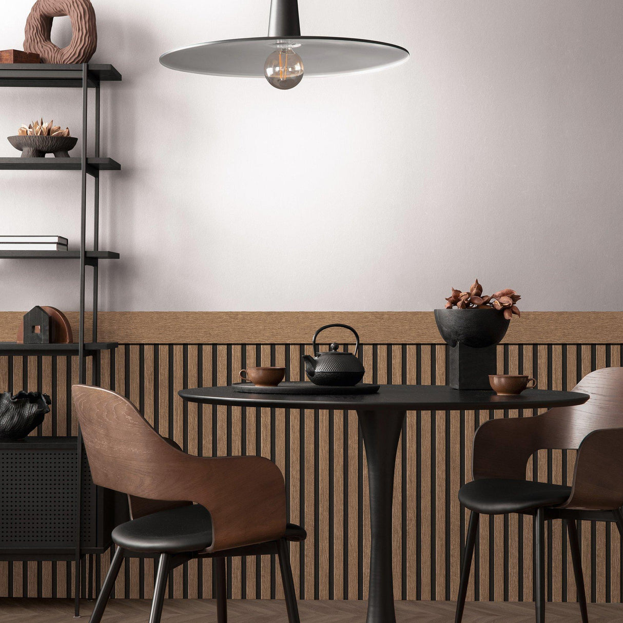 Galerie WW22227 The Woods and Wicker Dado Panel Effect Motif Bronze Brown Wallpaper WW22227 Bronze Brown Mural