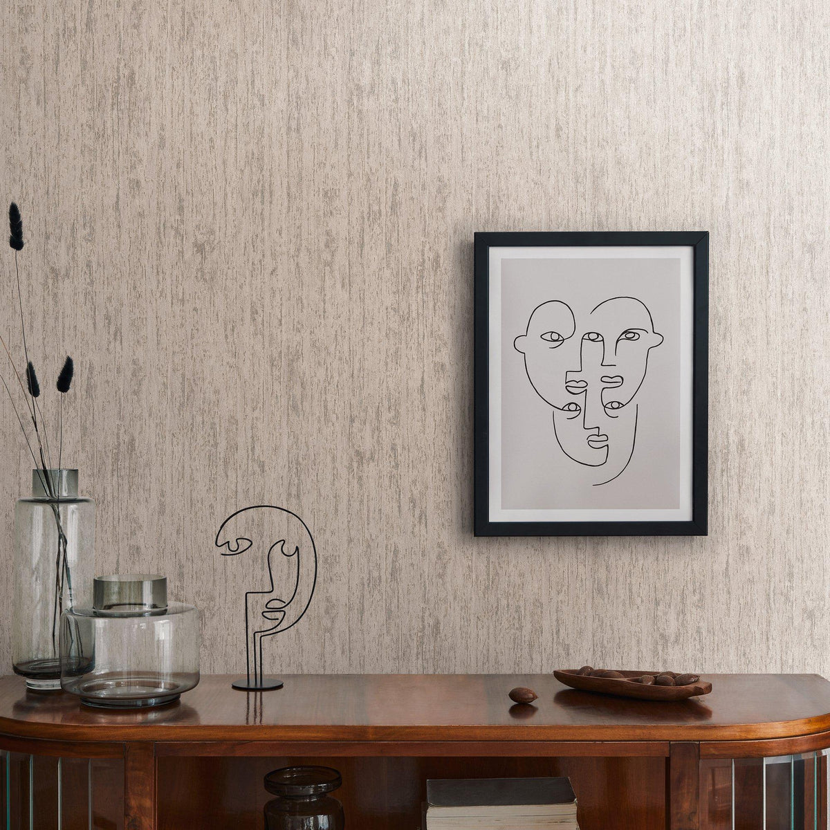 Galerie WW22228 The Woods and Wicker Forest Texture Silver Grey Wallpaper WW22228 Silver Grey Wallpaper