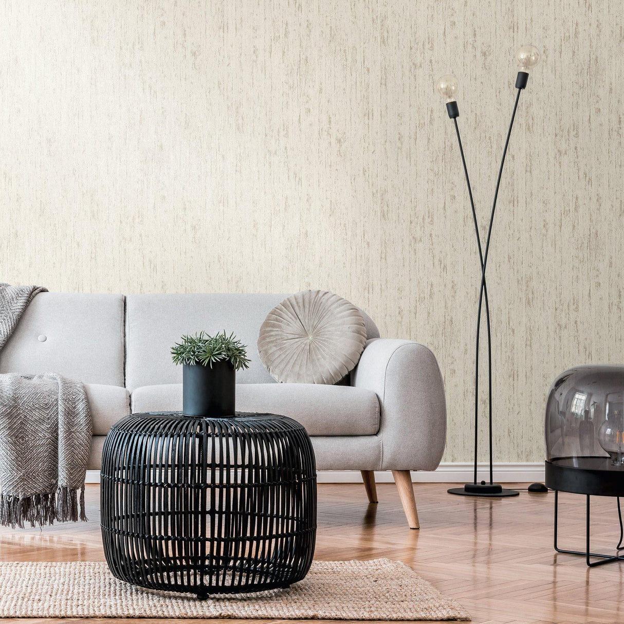 Galerie WW22229 The Woods and Wicker Forest Texture White Wallpaper WW22229 White Wallpaper