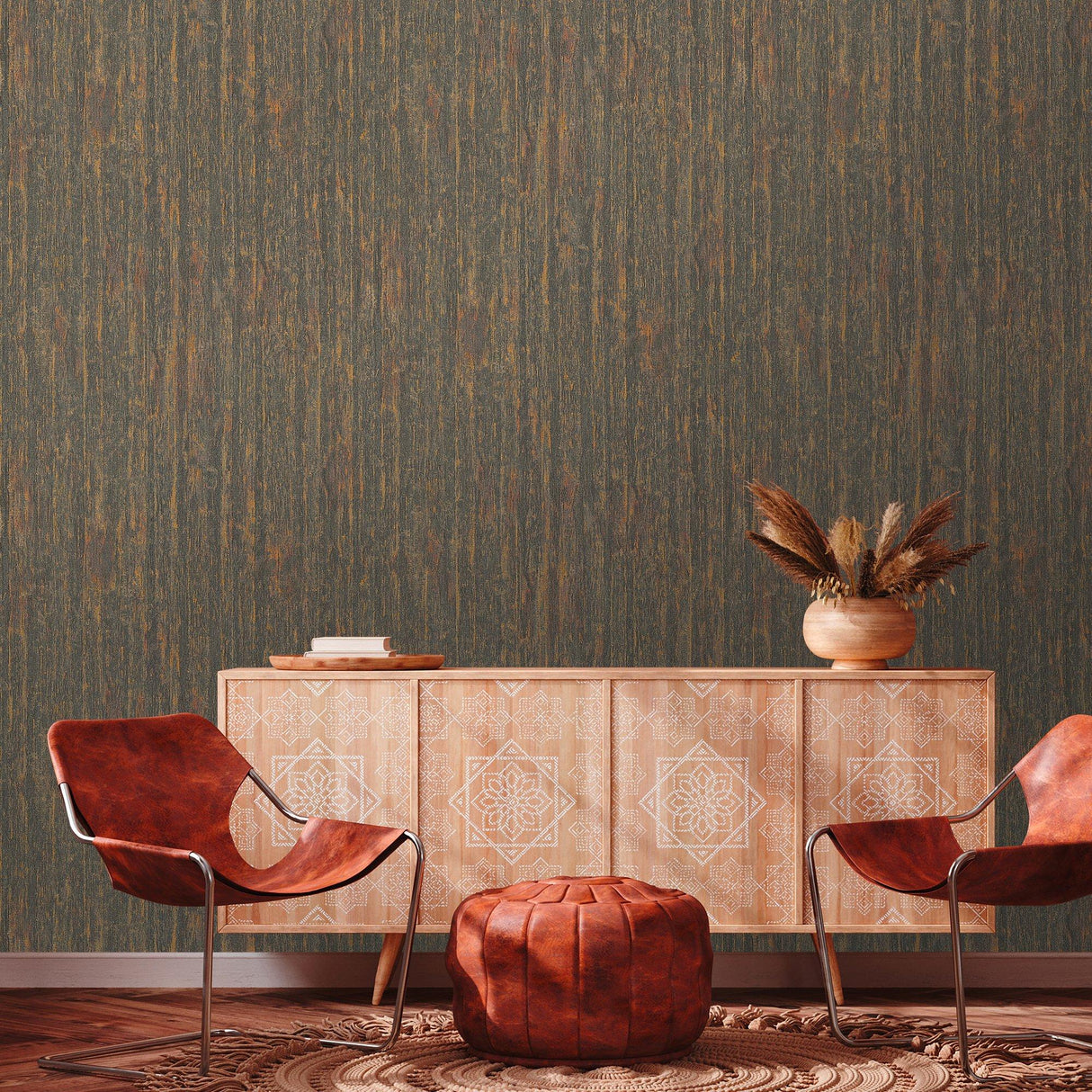 Galerie WW22230 The Woods and Wicker Forest Texture Bronze Brown Wallpaper WW22230 Bronze Brown Wallpaper