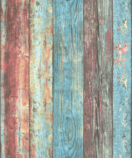 Galerie WW22235 The Woods and Wicker Broad Wood Stripe Effect Motif Multi-coloured Wallpaper WW22235 Multi-coloured Wallpaper