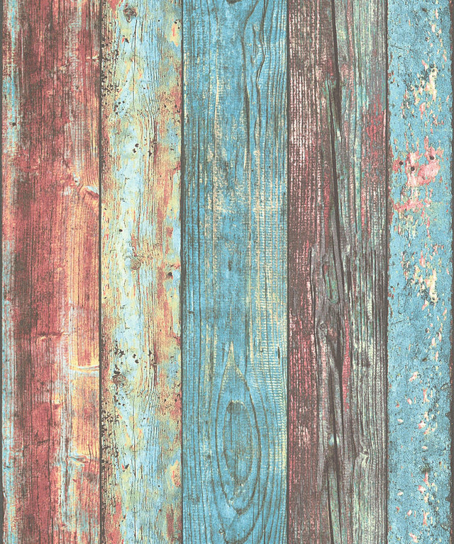 Galerie WW22235 The Woods and Wicker Broad Wood Stripe Effect Motif Multi-coloured Wallpaper WW22235 Multi-coloured Wallpaper